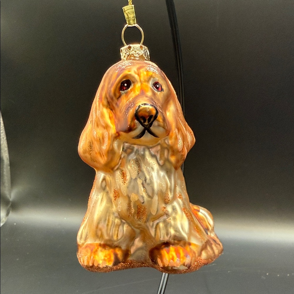 “Famous-Barr” Gold Dog Ornament - Cocker Spaniel